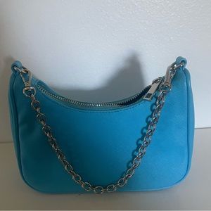 Chain handle, crossover bag, forever, 21 blue handheld, or crossover